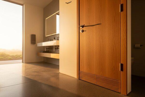 A wide-angle interior photograph of a modern