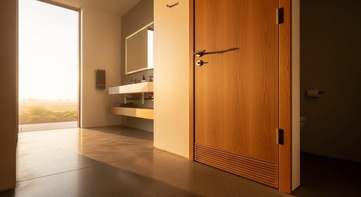 A wide-angle interior photograph of a modern