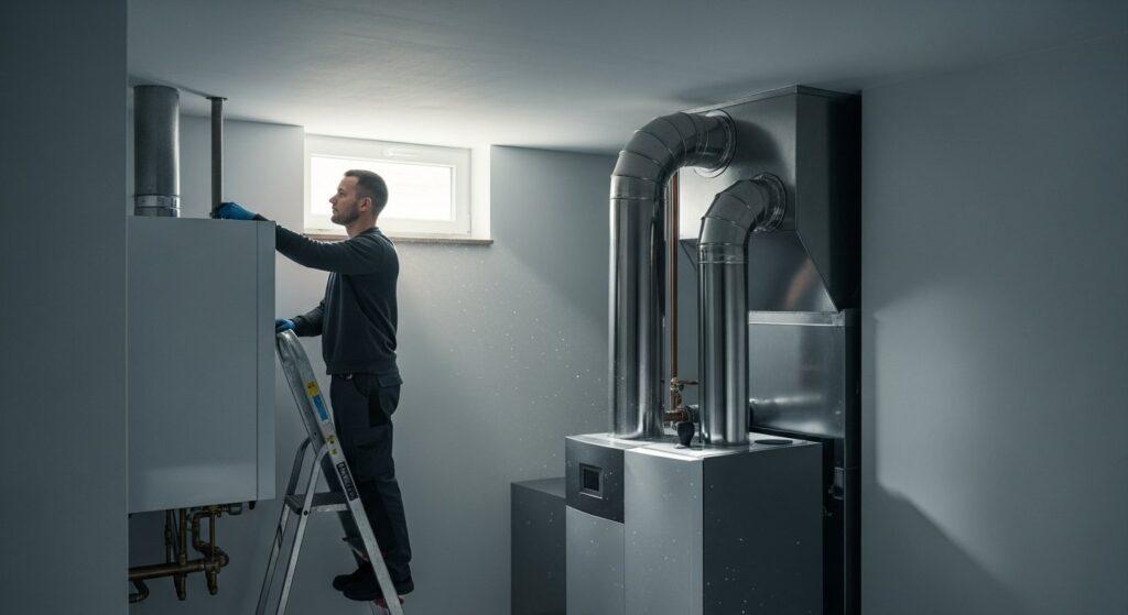 Odprowadzenie spalin z pieca gazowego z zamkniętą komorą